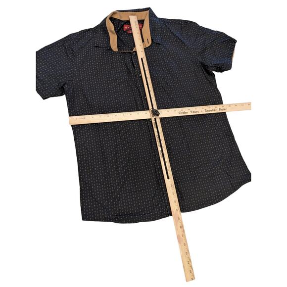 Franky Max Shirt Mens XL Short Sleeve Button Casual Collared Geometric Pattern - Picture 11 of 13